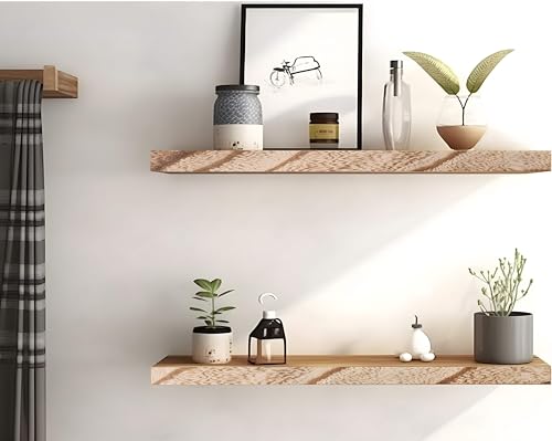 Wood Floating Shelves for Wall Decor (4 Count)