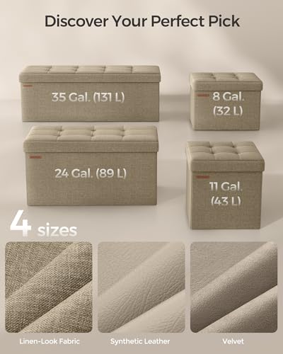 30 Inches Folding Storage Ottoman Bench