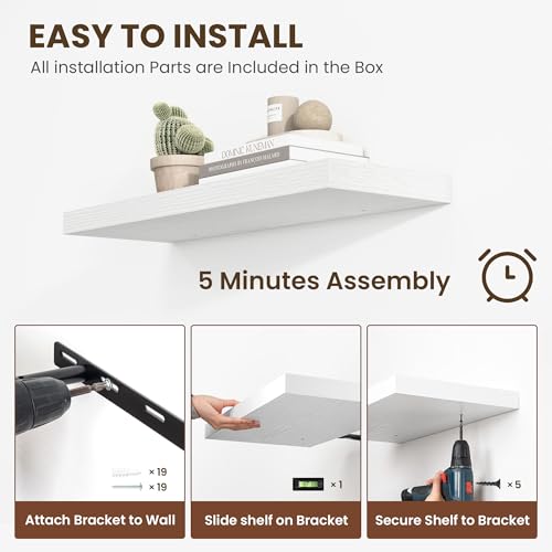 24 Inch Floating Shelves (2 Count)