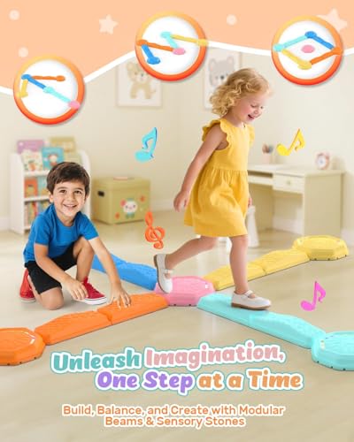 Balance Beam & Stepping Stones for Kids (13 Count)