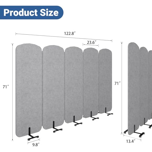 5 Panel Portable Room Divider