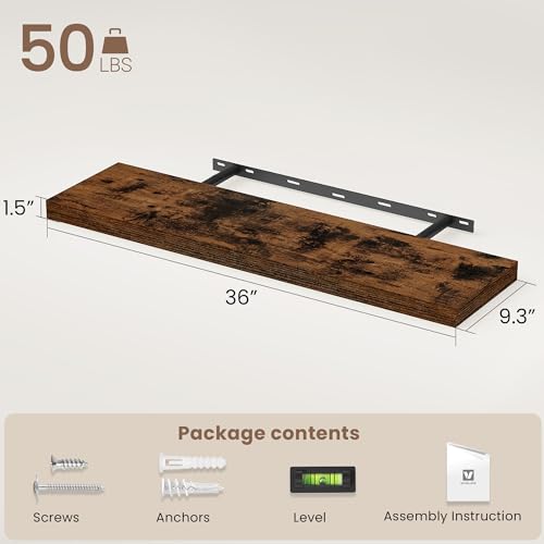 Floating Shelves 9 inch Deep 36”Long Set of 2 (2 Count)