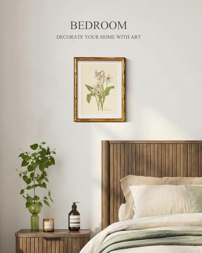 Gold Framed Bamboo Wall Art