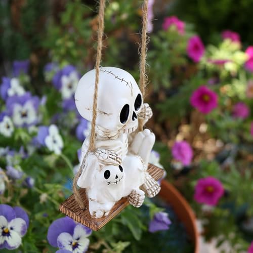 Halloween Resin Skeleton Swing Ornament