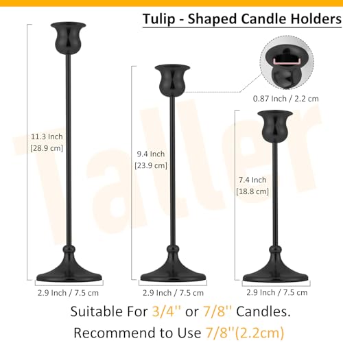 Taper Candle Holder Tall Vintage Metal Candlestick Holders Candle Stick Candelabra for Halloween Thanksgiving Christmas Holiday Wedding