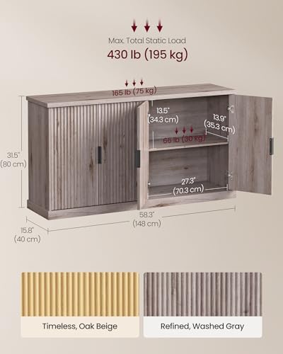 Contemporary Buffet Cabinet with Adjustable Shelves