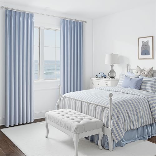 DustyBlue 90 Inch long Darkening Curtains for Kids