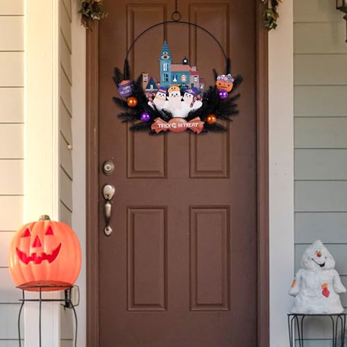 Lighted Halloween Wreaths for Front Door