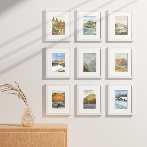 8x10 Picture Frames Set of 9 for Wall or Tabletop Display (9 Count)
