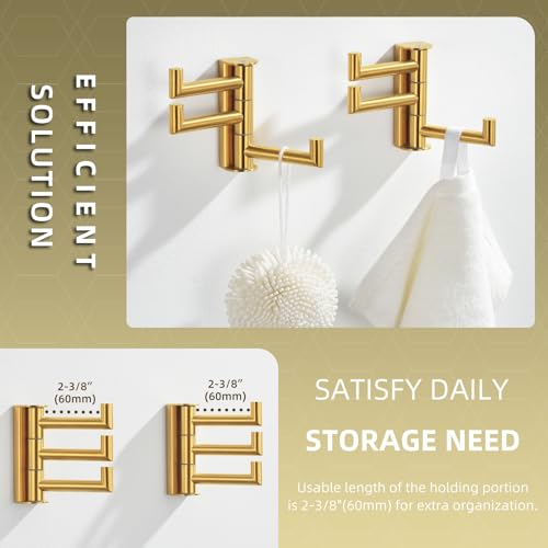 Towel Hooks Swivel Bathroom Hook (2 Count)