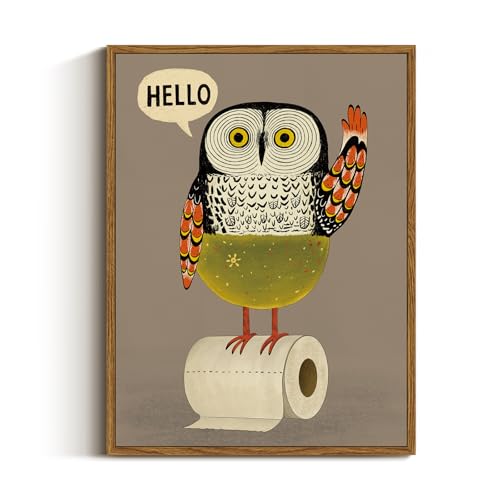 Framed Canvas Wall Art Home Decor Bathroom Owl Canvas Prints