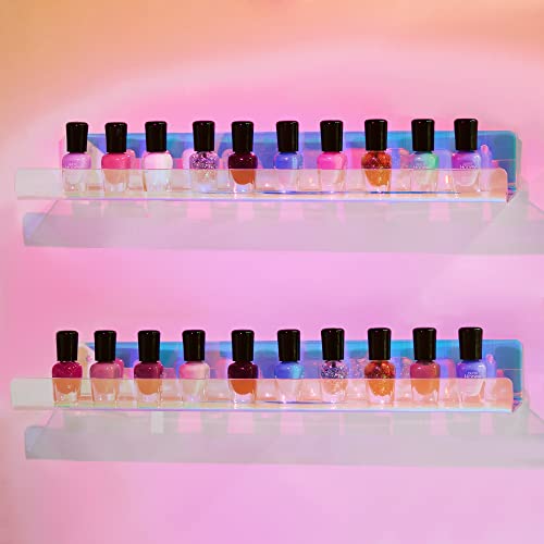 4 Pcs 15" Iridescent Acrylic Shelves for Wall Decor and Display (4 Count)