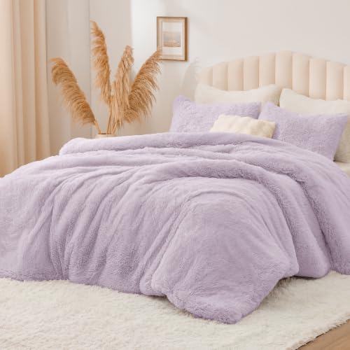 Lavender Fluffy Comforter Set Queen