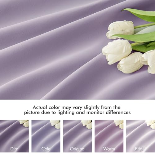 Lilac Back Tab Blackout Curtains 52x102 Inch Long 2 Panels Set (2 Count)