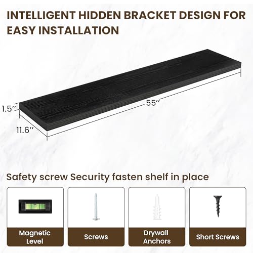 55 Inch Floating Shelves