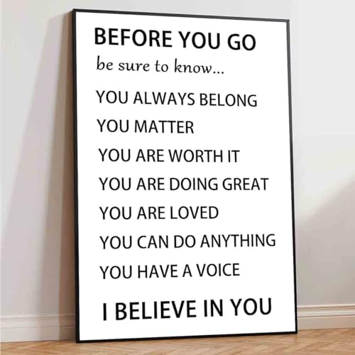 Before You Go Wall Art Positive Affirmations Canvas Wall Art Motivational Picture Inspirational Print Therapy Posters Modern Motivational Living Room Decor 16x24inch No Frame