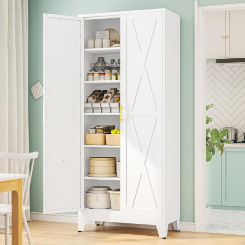 75" H Tall Kitchen Storage Cabinet with Doors