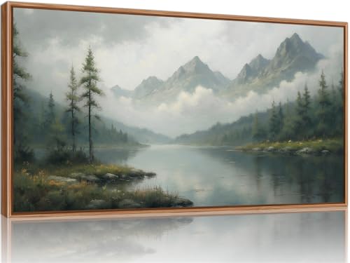 Large Green Forest Framed Canvas Wall Art