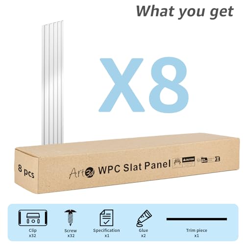 108 x 6 in WPC Wood Slat Wall Panels