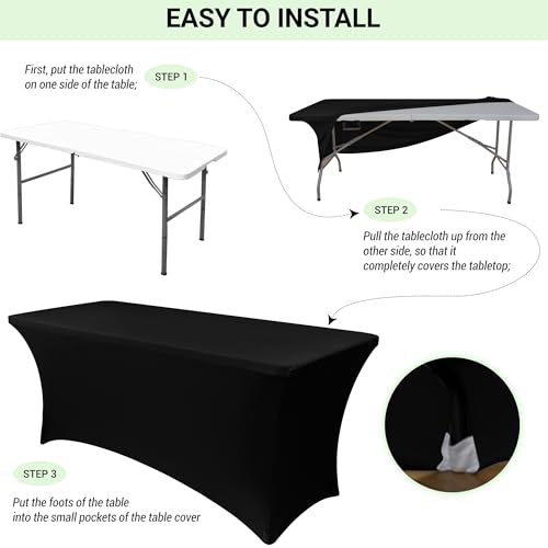 8ft Stretch Spandex Table Cover (4 Count)
