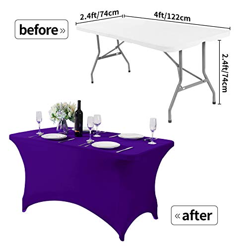 Spandex Table Cover for 4FT Table Universal Fitted Stretch Tablecloth for Party