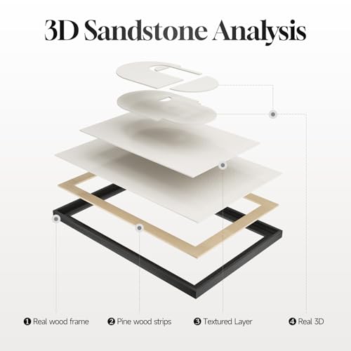 3D Large Framed Black and White Abstract Wall Art for Living Room