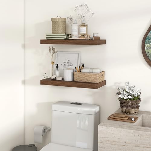 Floating Shelves 23.6" W x 10.3" D Walnut Set of 2 (2 Count)