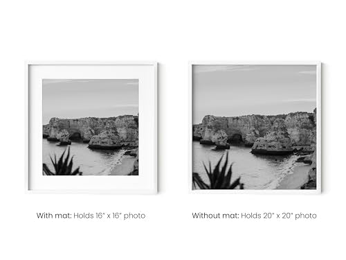 20x20 White Metal Picture Frames Matted to 16x16