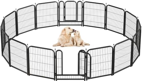Metal Dog Playpen 32in H 16 Panels Heavy Duty Dog Fence