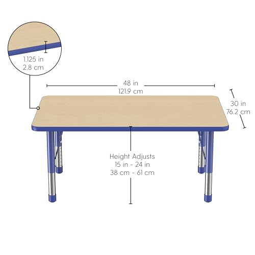 FDP 30" x 48" Rectangle Table with Chunky Legs