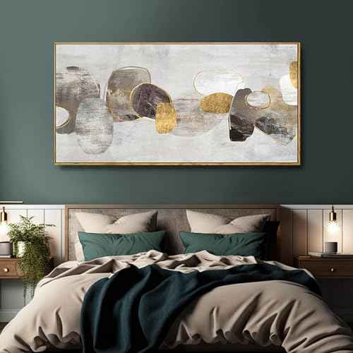 Gray Abstract Wall Art Decor 30x60 Inch Large Gold Wall Art Modern Artwork for Living Room Bedroom Office Wall Accents