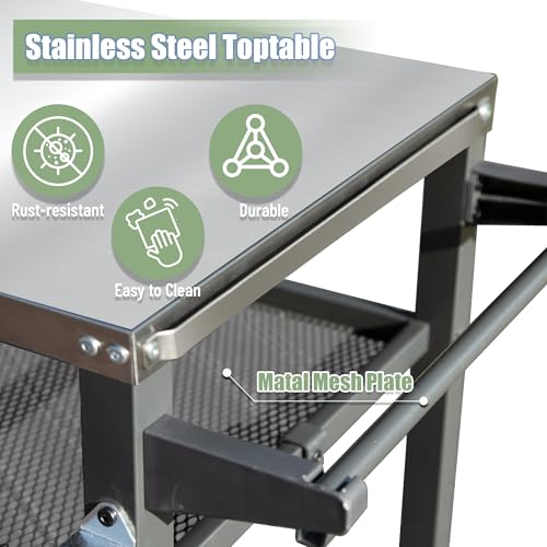 Domi 3 Shelf Outdoor Grill Table