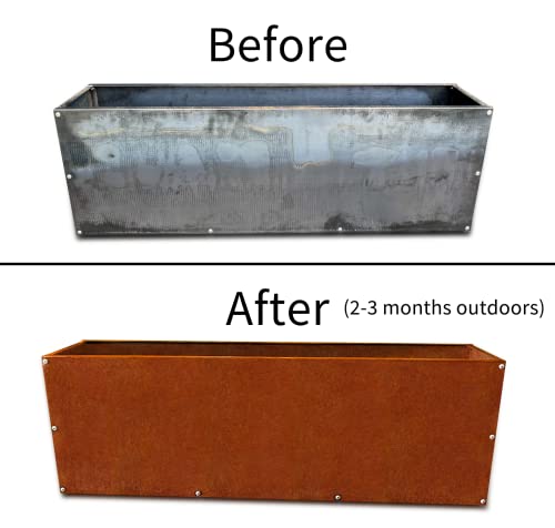 Corten Steel Rectangular Outdoor Planter Box