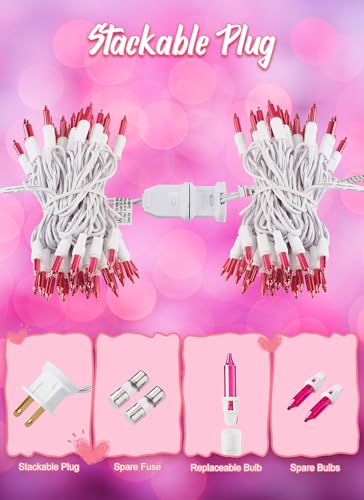 Pink Christmas String Lights