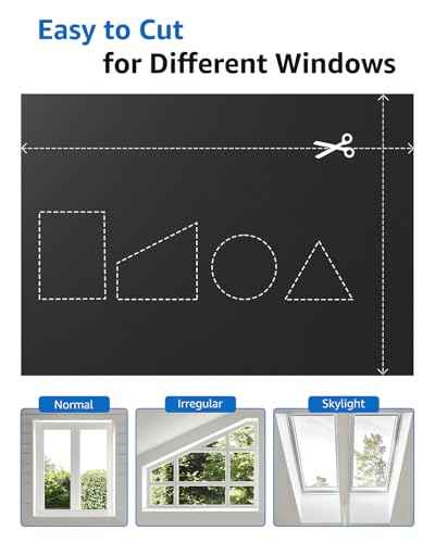 Blackout Curtains Portable 15”x48” No Drill Black Out Window Cover