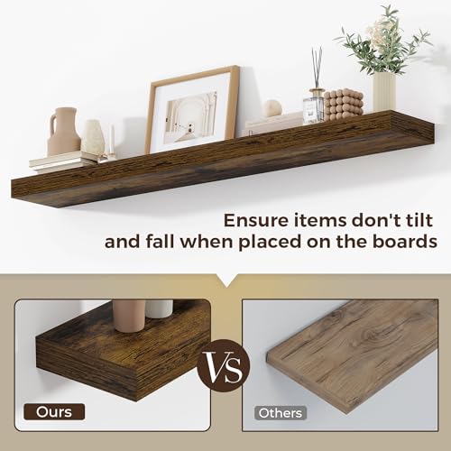 16 inch Brown Floating Shelves for Wall