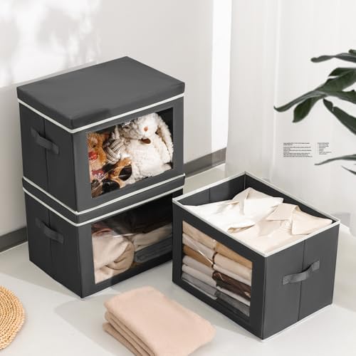 Stackable Storage Bins with Lids (5 Count)