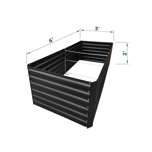 6x3x2FT Black Metal Raised Garden Bed Kit