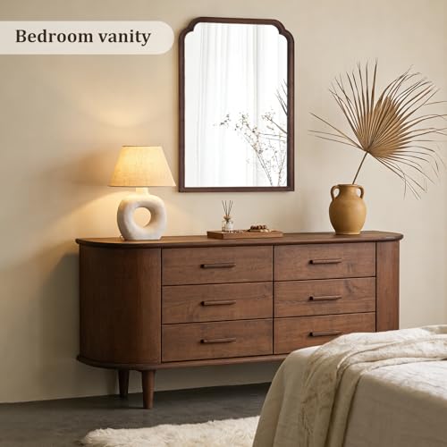 28" x 40" Wood Bathroom Mirror for Wall Mounted
