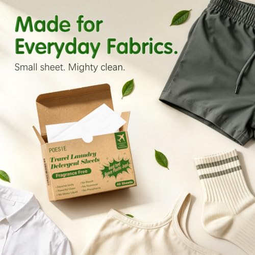 Travel Laundry Sheets Unscented 1 Mini Box 40 Count