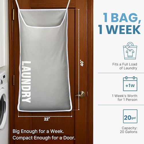Hanging Laundry Hamper Bag XL 40x22"