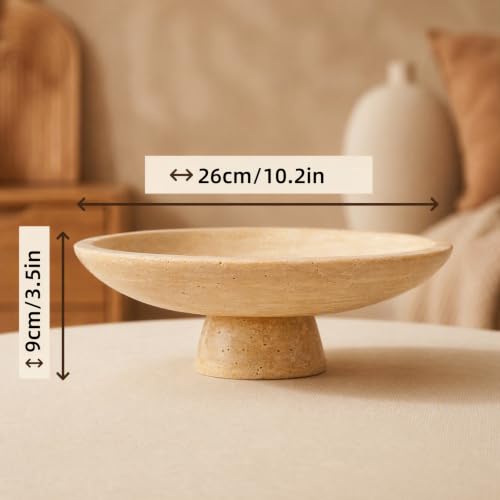 10.2" Natural Travertine Fruit Bowl