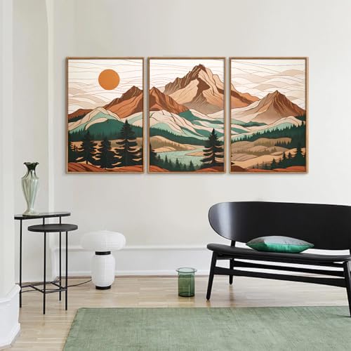 Mountain Framed Canvas Wall Art Set of 3 (3 Count)