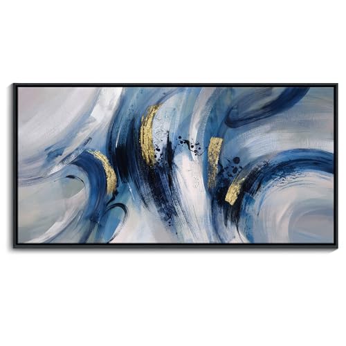 Extra Large Abstract Line Art Framed Canvas