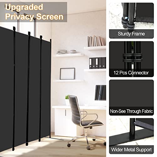 4 Panel Room Divider 6Ft Tall Indoor Foldable Privacy Screen wall