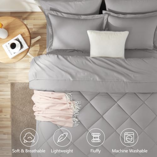Full Comforter Set 82"x86" French Grey