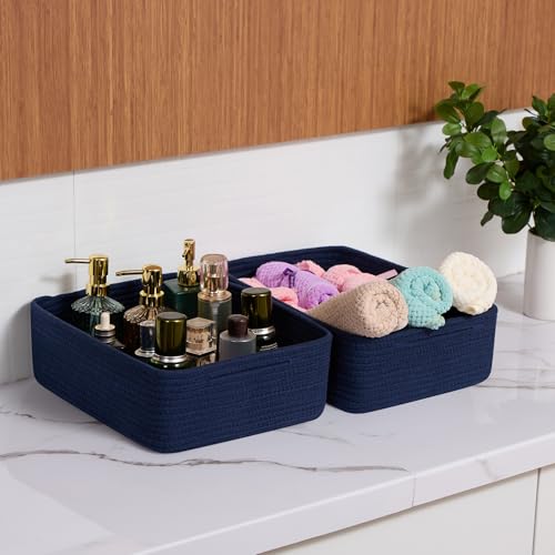 Large Shallow Organizing Baskets 15x11x5.1 Inches (3 Count)