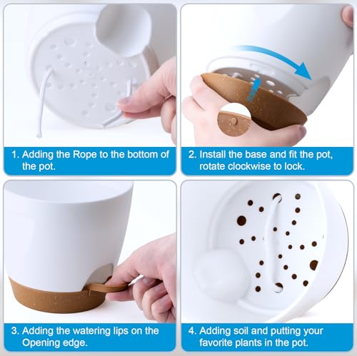 5 Pack Plant Pots with Drainage 7 (5 Count)