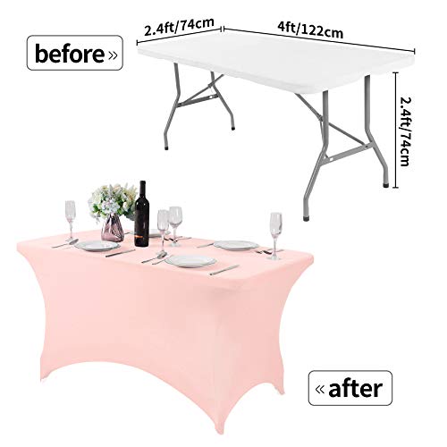 2Pack Spandex Table Cover for 4FT or 6ft or 9ft Table Universal Fitted Stretch Tablecloth for Party (2 Count)
