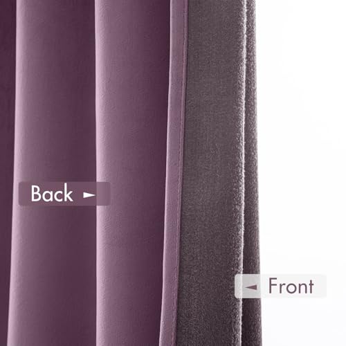 Lavender Blackout Velvet Curtains Drapes 84 Inch Long 52"x84" (2 Count)